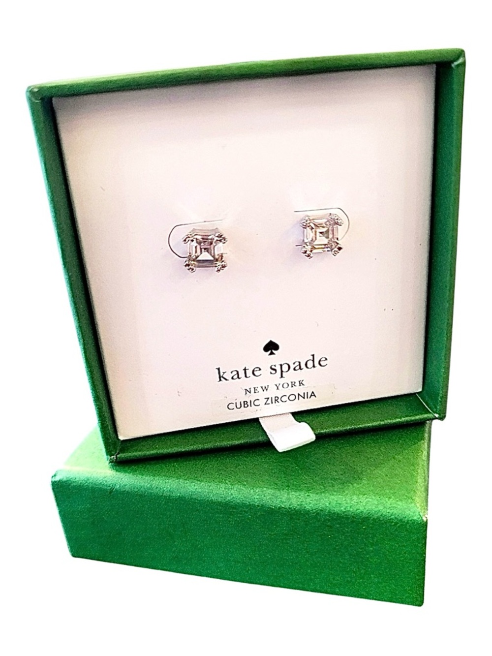 KATE SPADE NEW YORK Dazzle Stud Earrings in Clear Cubic Zirconia and Silver